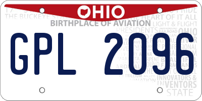 OH license plate GPL2096