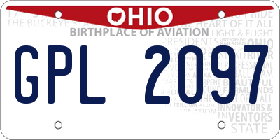OH license plate GPL2097