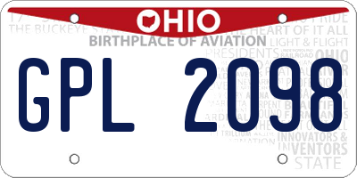 OH license plate GPL2098