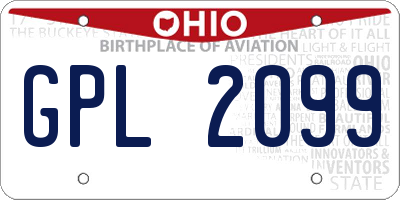 OH license plate GPL2099