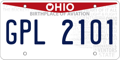 OH license plate GPL2101