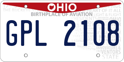OH license plate GPL2108
