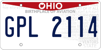 OH license plate GPL2114
