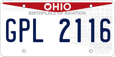 OH license plate GPL2116