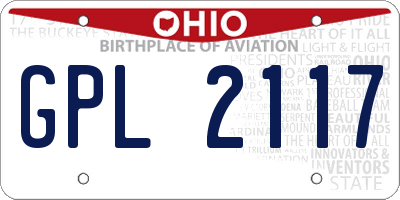 OH license plate GPL2117