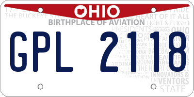 OH license plate GPL2118