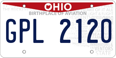 OH license plate GPL2120