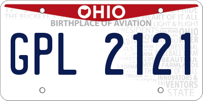 OH license plate GPL2121