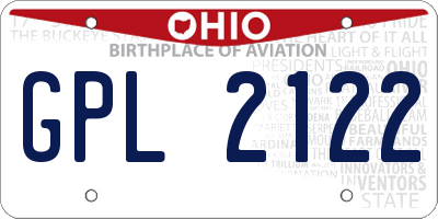 OH license plate GPL2122