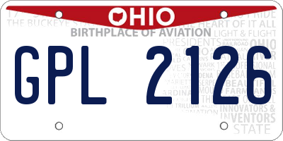 OH license plate GPL2126
