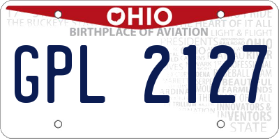 OH license plate GPL2127