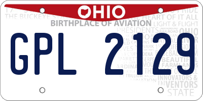 OH license plate GPL2129