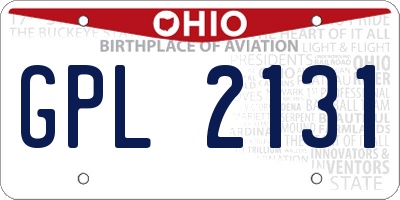 OH license plate GPL2131