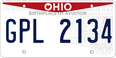 OH license plate GPL2134