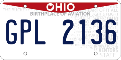 OH license plate GPL2136