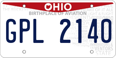 OH license plate GPL2140
