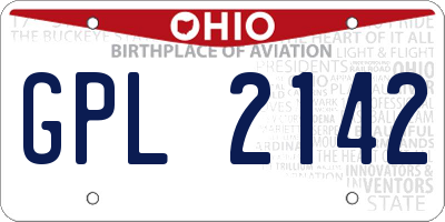 OH license plate GPL2142