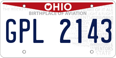 OH license plate GPL2143