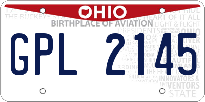 OH license plate GPL2145