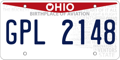OH license plate GPL2148