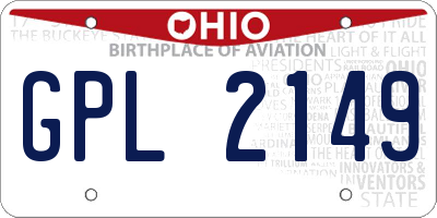 OH license plate GPL2149