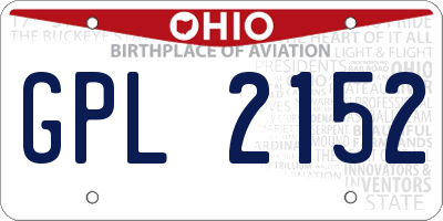 OH license plate GPL2152