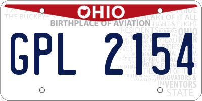 OH license plate GPL2154