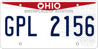 OH license plate GPL2156