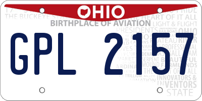 OH license plate GPL2157