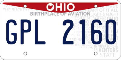 OH license plate GPL2160