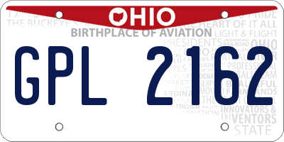 OH license plate GPL2162