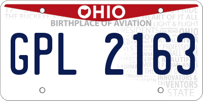 OH license plate GPL2163
