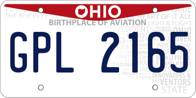 OH license plate GPL2165