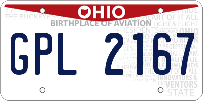 OH license plate GPL2167