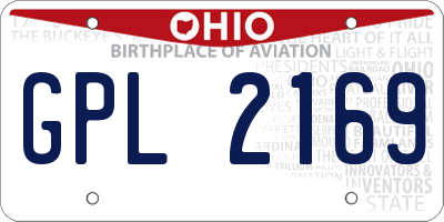 OH license plate GPL2169