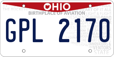 OH license plate GPL2170