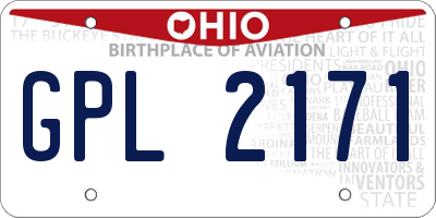 OH license plate GPL2171