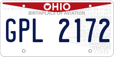 OH license plate GPL2172