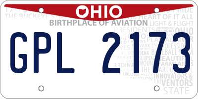 OH license plate GPL2173