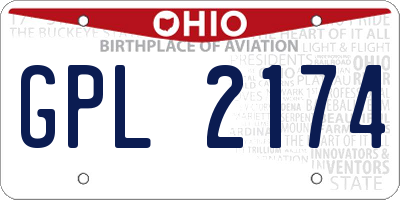 OH license plate GPL2174