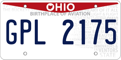 OH license plate GPL2175
