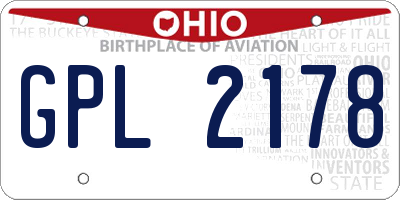 OH license plate GPL2178