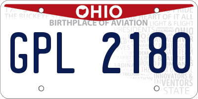 OH license plate GPL2180