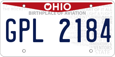 OH license plate GPL2184