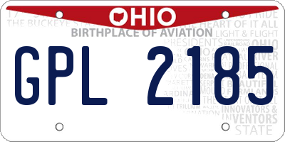 OH license plate GPL2185