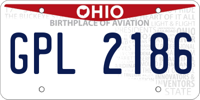 OH license plate GPL2186