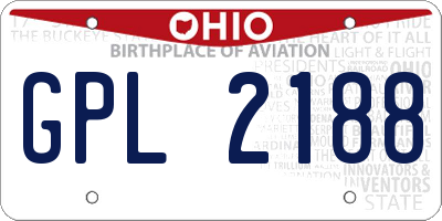 OH license plate GPL2188