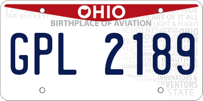 OH license plate GPL2189