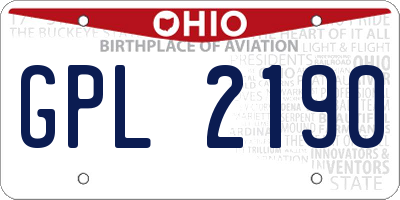 OH license plate GPL2190