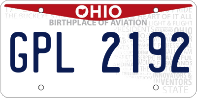 OH license plate GPL2192